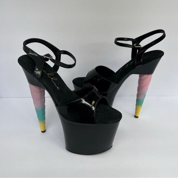 Ellie 7" Unicorn Heel Platform Shoes Stripper  Pole Dance Stilettos  777-Dashing - Picture 16 of 16